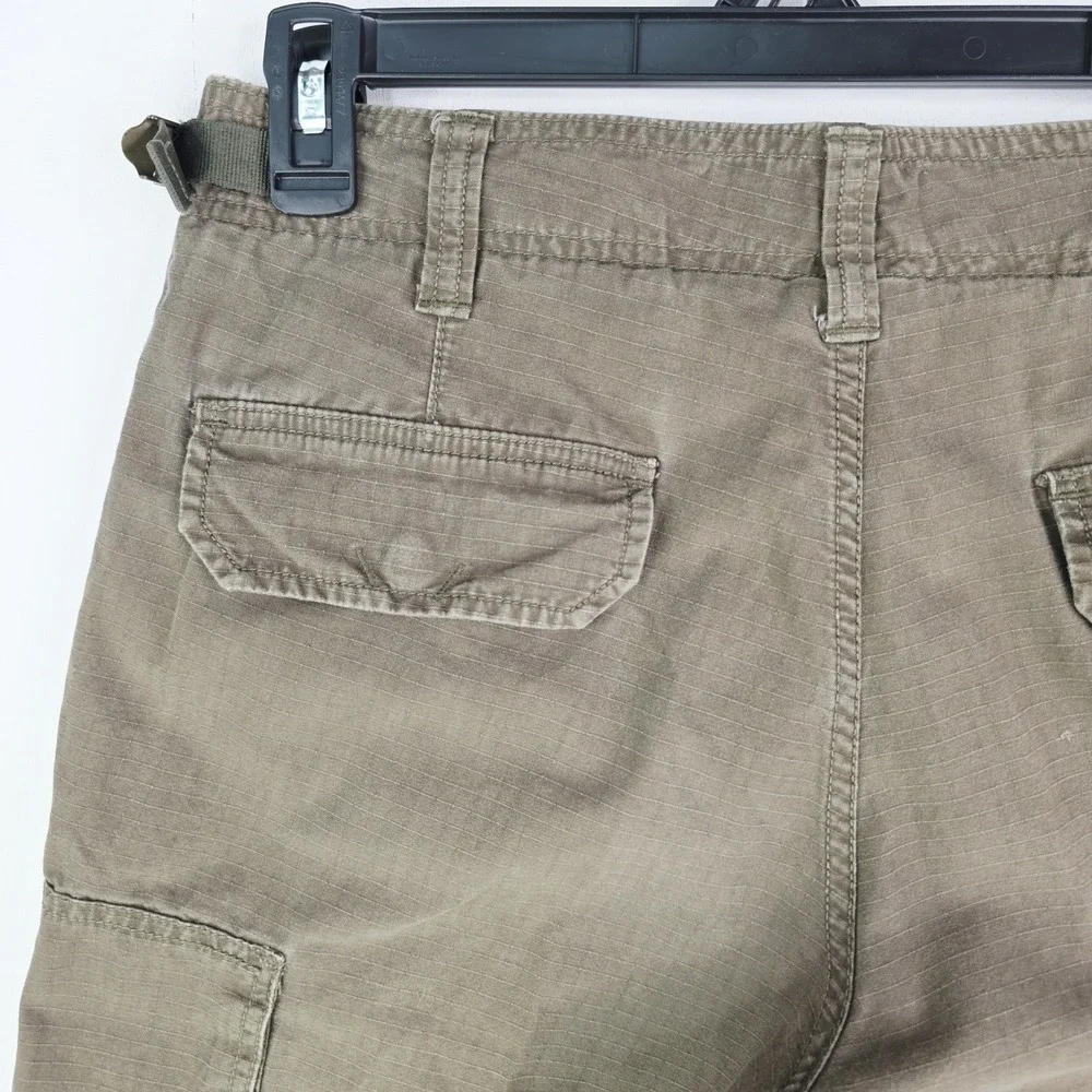 The North Face Mens 32‎ Cargo Shorts Green Ripstop Adjustable Waist 11